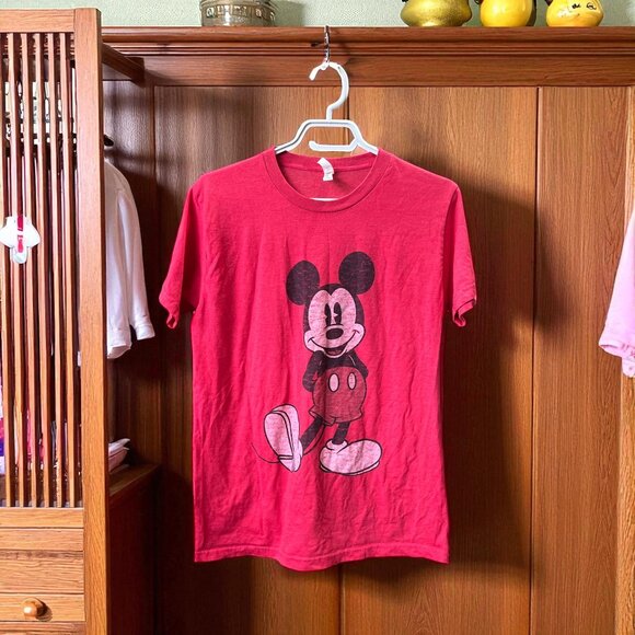 Distressed Mickey T-Shirt - Red - Disney - Picture 1 of 1